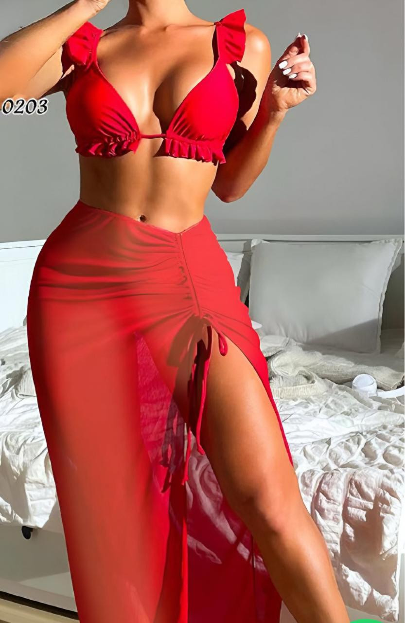 3-piece fully transparent lingerie